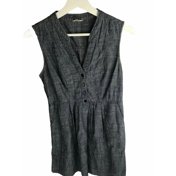 FOSSIL Denim Jean Dress Button Up Dress XS - Picture 1 of 4
